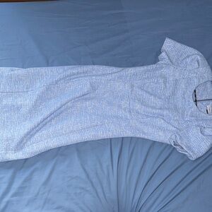 Calvin Klein Textured Blue Short Sleeve Dress